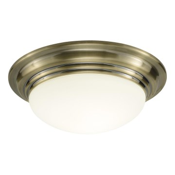 Där Lighting BAR5275 - BARCLAY Bathroom Ceiling Light 1xE27/60W/230V, diameter 31 cm, brass