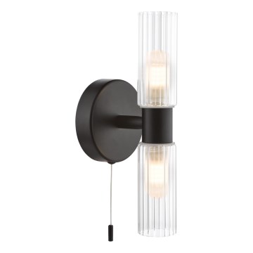 Där Lighting BOL0922 - BOLTON Bathroom Wall Light 2x G9/5W/230V IP44 Black