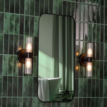 Där Lighting BOL0922 - BOLTON Bathroom Wall Light 2x G9/5W/230V IP44 Black