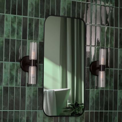 Där Lighting BOL0922 - BOLTON Bathroom Wall Light 2x G9/5W/230V IP44 Black