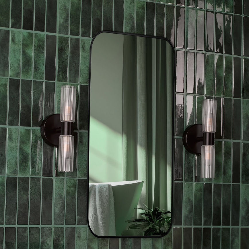 Där Lighting BOL0922 - BOLTON Bathroom Wall Light 2x G9/5W/230V IP44 Black