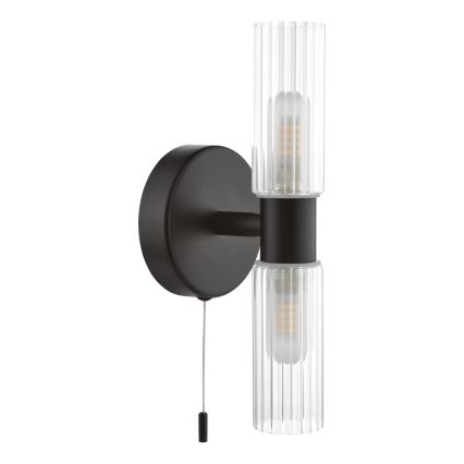 Där Lighting BOL0922 - BOLTON Bathroom Wall Light 2x G9/5W/230V IP44 Black