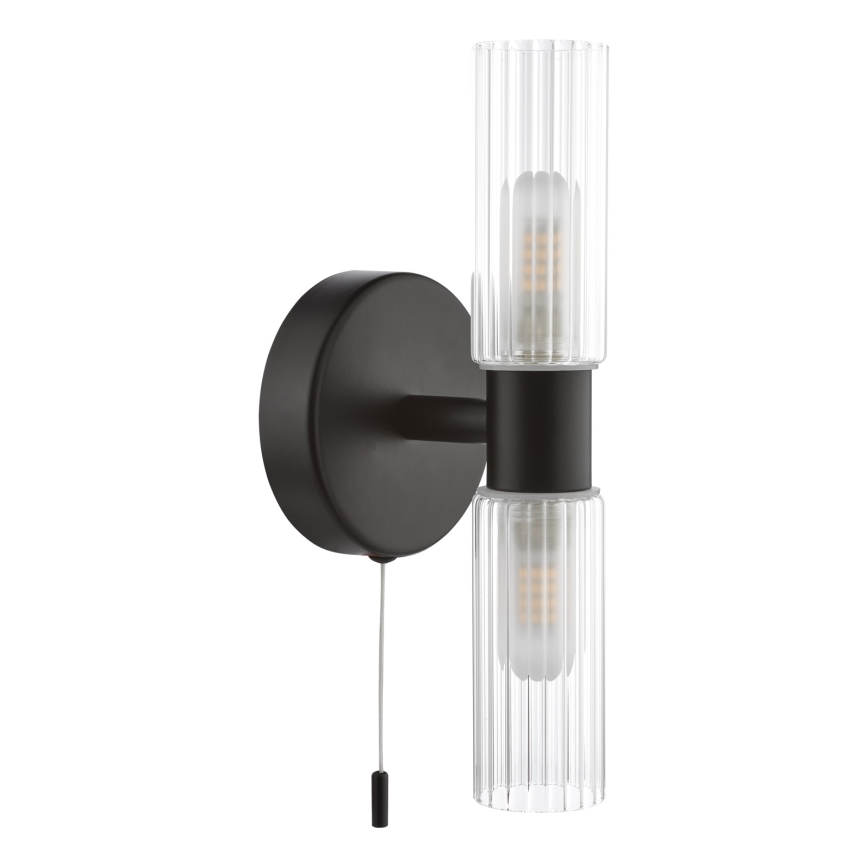 Där Lighting BOL0922 - BOLTON Bathroom Wall Light 2x G9/5W/230V IP44 Black