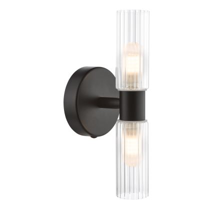 Där Lighting BOL0922 - BOLTON Bathroom Wall Light 2x G9/5W/230V IP44 Black