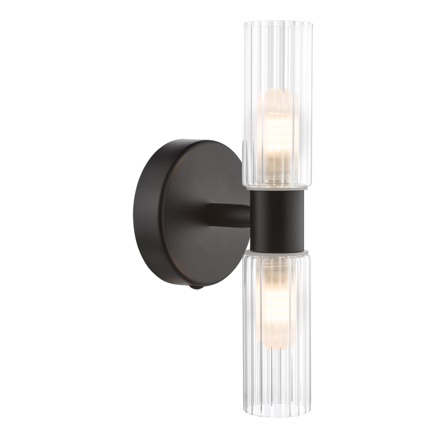 Där Lighting BOL0922 - BOLTON Bathroom Wall Light 2x G9/5W/230V IP44 Black