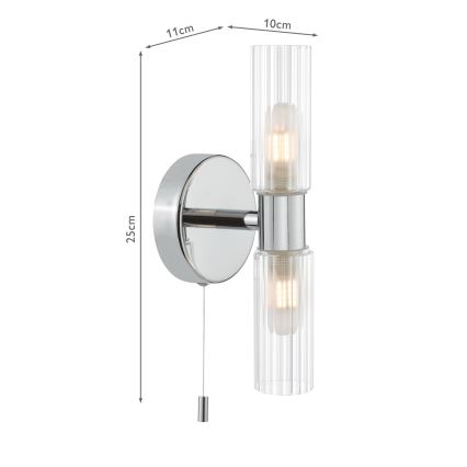 Där Lighting BOL0950 - BOLTON Bathroom Wall Light 2xG9/5W/230V IP44 Polished Chrome