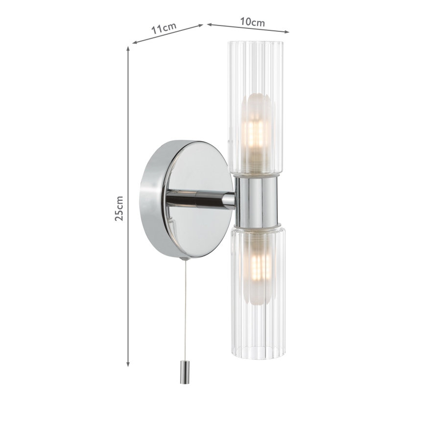 Där Lighting BOL0950 - BOLTON Bathroom Wall Light 2xG9/5W/230V IP44 Polished Chrome