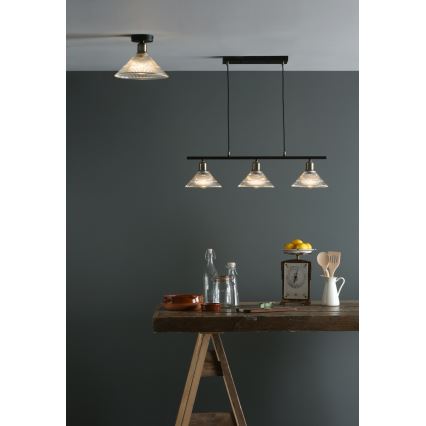Där Lighting BOY0175 - BOYD ceiling light 1×E27/60W/230V Ø25 cm, brass finish / clear glass