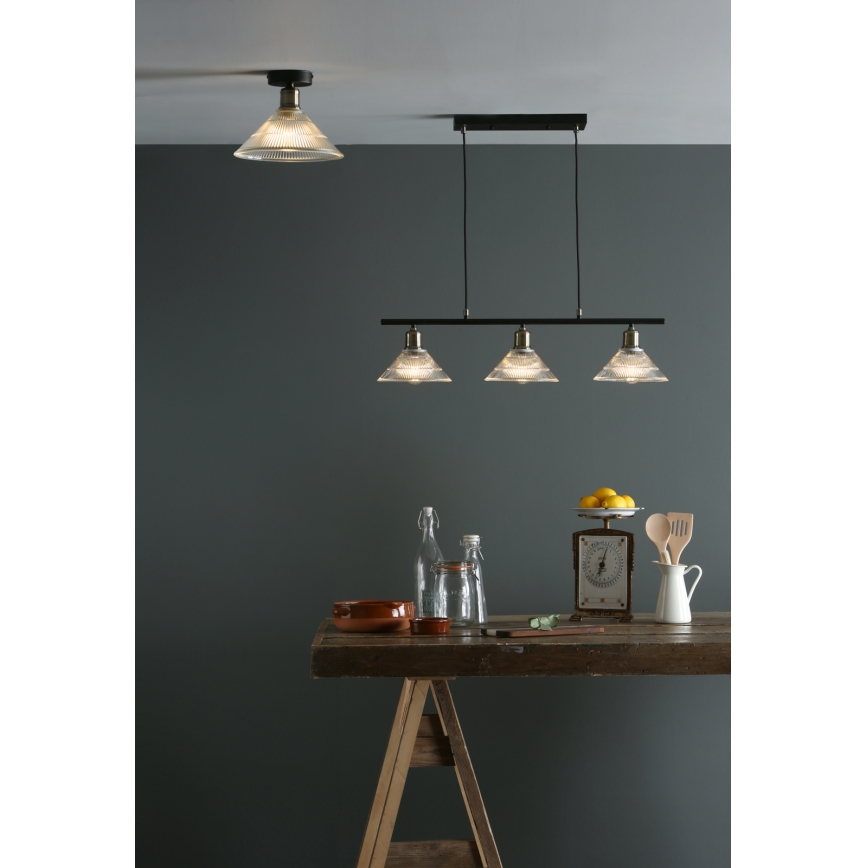 Där Lighting BOY0175 - BOYD ceiling light 1×E27/60W/230V Ø25 cm, brass finish / clear glass
