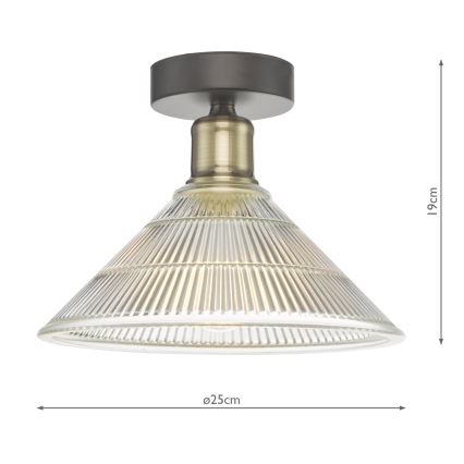 Där Lighting BOY0175 - BOYD ceiling light 1×E27/60W/230V Ø25 cm, brass finish / clear glass