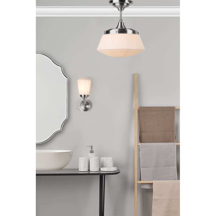 Där Lighting CAD0150 - CADEN Bathroom Flush-Mount Ceiling Light 1xE27/60W/230V IP44 Polished Chrome