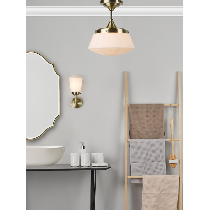 Där Lighting CAD0175 - Bathroom ceiling-mounted chandelier CADEN 1xE27/60W/230V IP44 brass