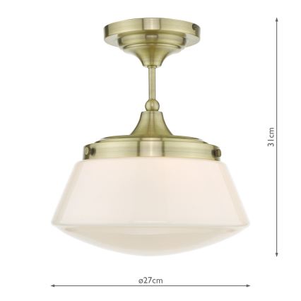 Där Lighting CAD0175 - Bathroom ceiling-mounted chandelier CADEN 1xE27/60W/230V IP44 brass