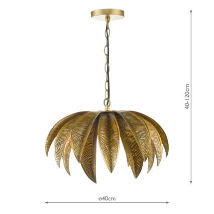 Där Lighting CAR0135 - CARA Chain-Hung Chandelier 1 x E27 / 60W / 230V, Gold