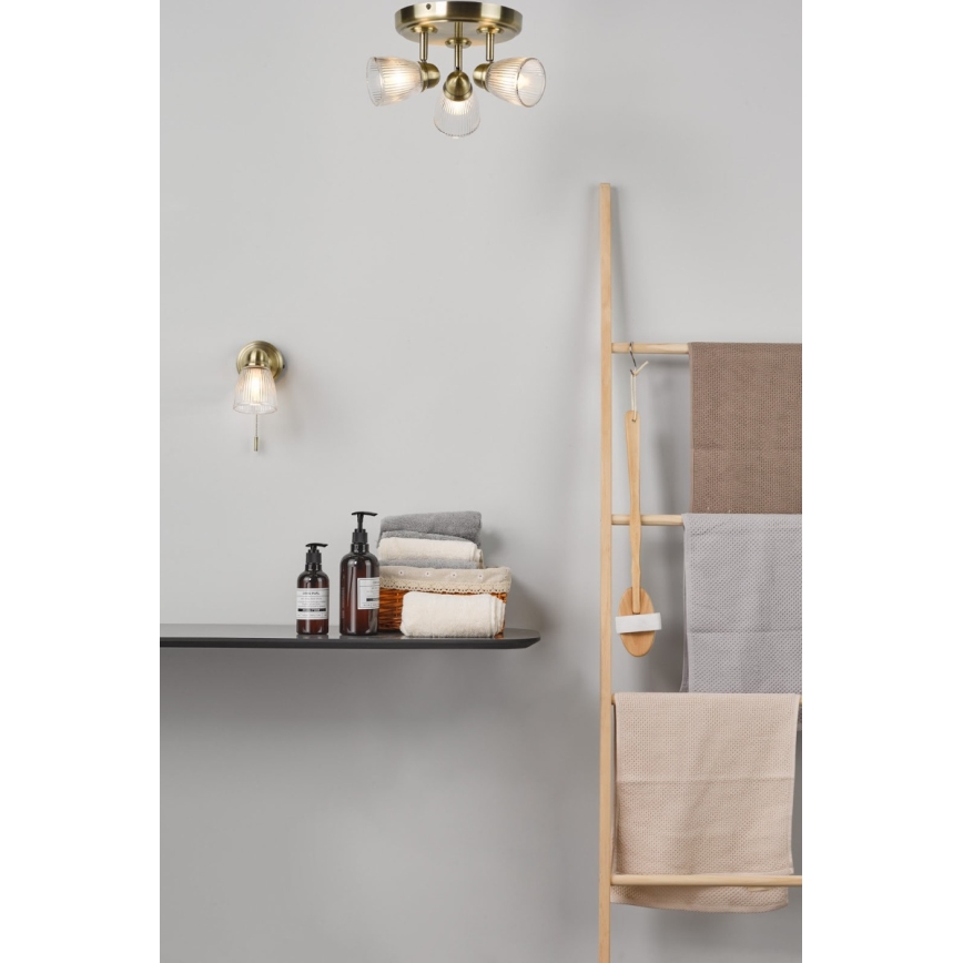 Där Lighting CED0775 - Bathroom wall light CEDRIC 1xG9/25W/230V IP44 brass
