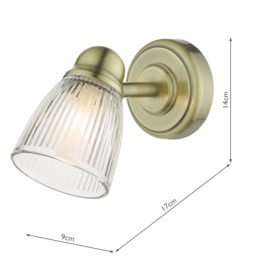 Där Lighting CED0775 - Bathroom wall light CEDRIC 1xG9/25W/230V IP44 brass