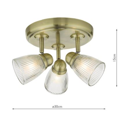Där Lighting CED7675 - Bathroom spotlight CEDRIC 3xG9/25W/230V IP44 brass