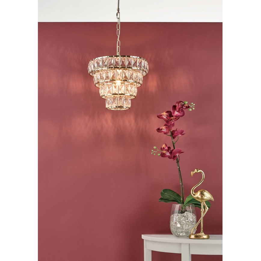 Där Lighting CER0135 - CERYS Chain-hung Chandelier 1xE27/60W/230V, Gold
