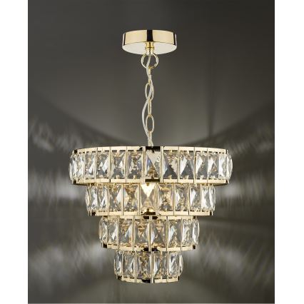 Där Lighting CER0135 - CERYS Chain-hung Chandelier 1xE27/60W/230V, Gold