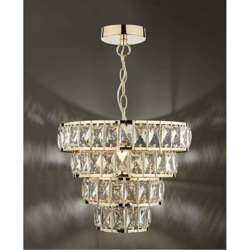 Där Lighting CER0135 - CERYS Chain-hung Chandelier 1xE27/60W/230V, Gold