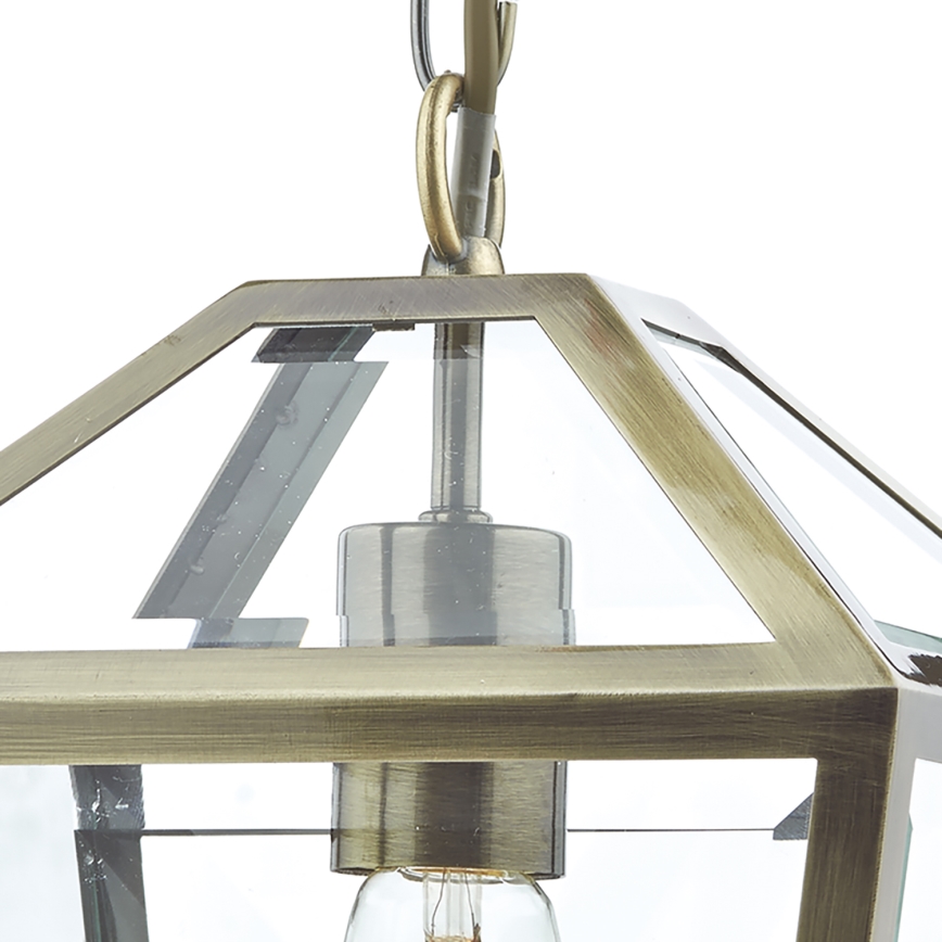 Där Lighting CHU0175 - CHURCHILL Chain Chandelier 1xE27/60W/230V Brass