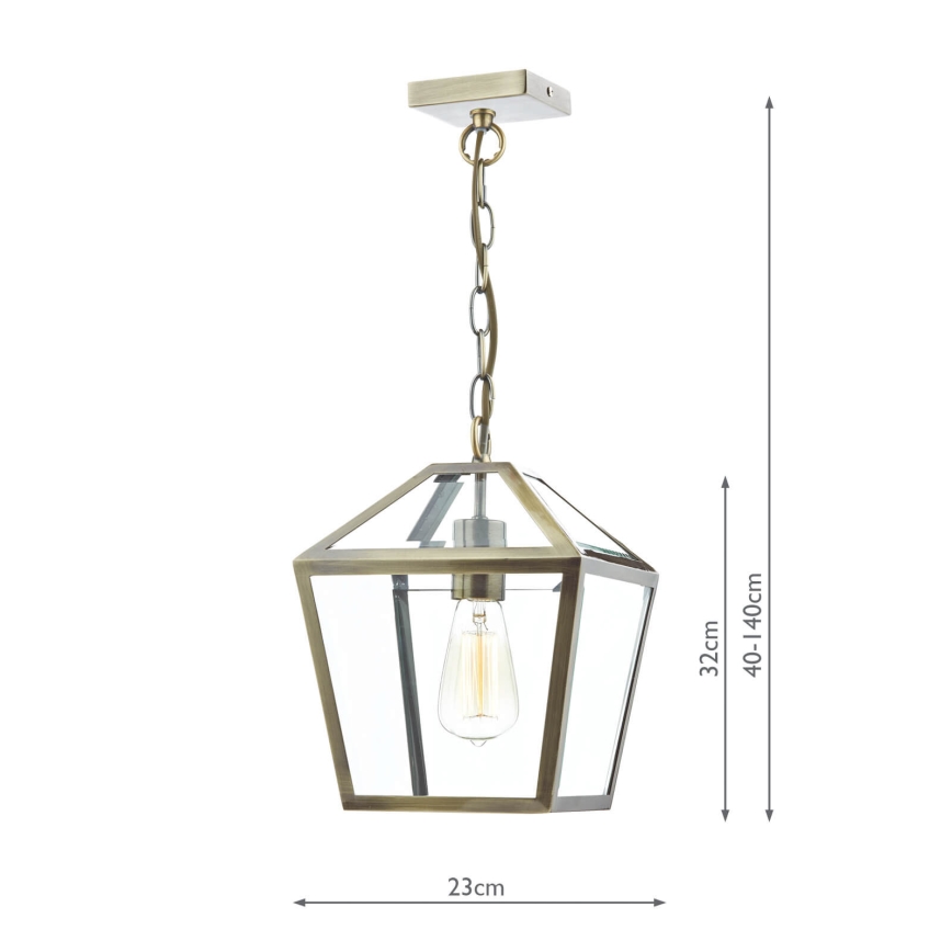Där Lighting CHU0175 - CHURCHILL Chain Chandelier 1xE27/60W/230V Brass