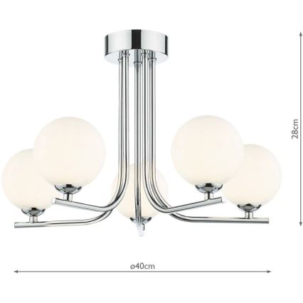 Där Lighting CRA5450-02 - CRADLE rod-mounted chandelier 5xG9/25W/230V polished chrome
