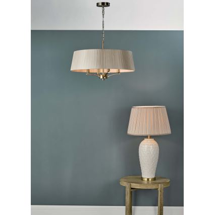 Där Lighting CRI0429 - CRISTIN chain-hung chandelier 4xE14/40W/230V brass/taupe