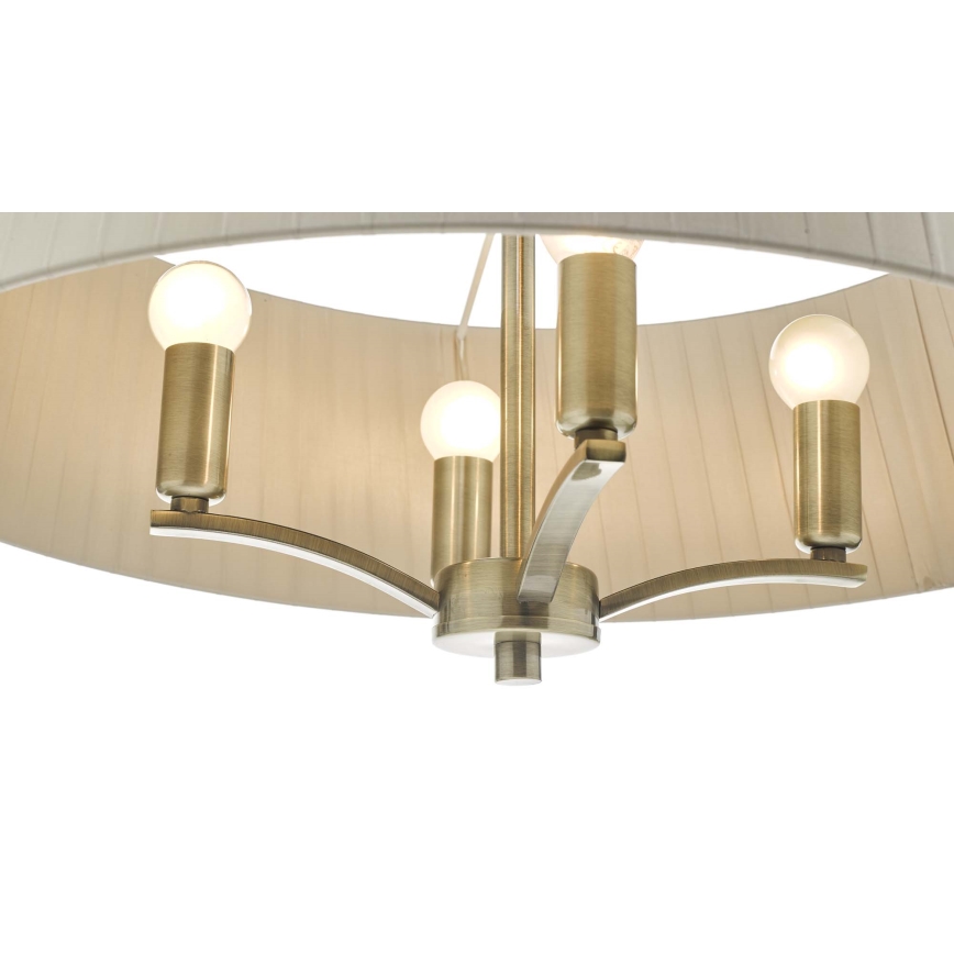 Där Lighting CRI0429 - CRISTIN chain-hung chandelier 4xE14/40W/230V brass/taupe
