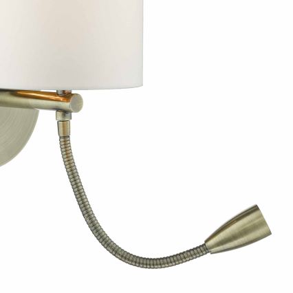 Där Lighting FET0775 - FETA LED Wall Lamp 1x E27/60W/230V + 1W LED, Brass