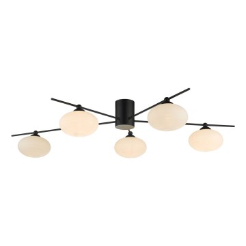 Där Lighting JAS5422 - JASPER Flush-Mounted Chandelier 5xG9/25W/230V Black