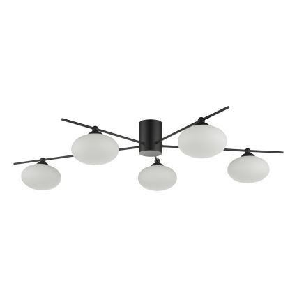 Där Lighting JAS5422 - JASPER Flush-Mounted Chandelier 5xG9/25W/230V Black