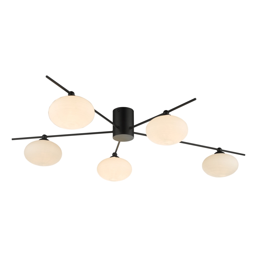 Där Lighting JAS5422 - JASPER Flush-Mounted Chandelier 5xG9/25W/230V Black