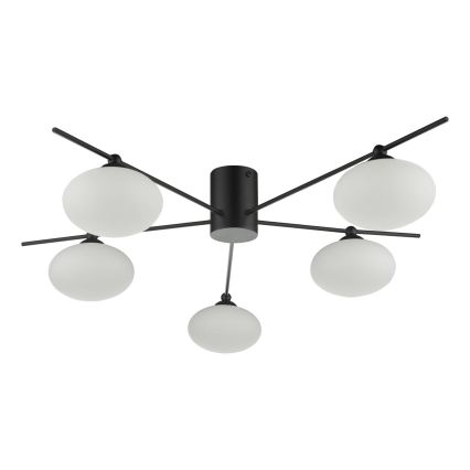 Där Lighting JAS5422 - JASPER Flush-Mounted Chandelier 5xG9/25W/230V Black
