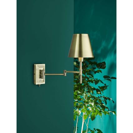 Där Lighting KEN0775 - KENSINGTON Flexible Wall Light 1xE14/25W/230V Brass