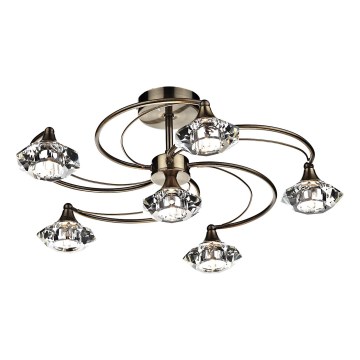 Där Lighting LUT0675 - LUTHER flush-mounted chandelier 6xG9/40W/230V, brass