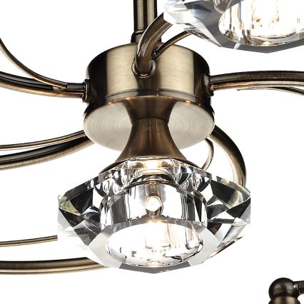 Där Lighting LUT0675 - LUTHER flush-mounted chandelier 6xG9/40W/230V, brass