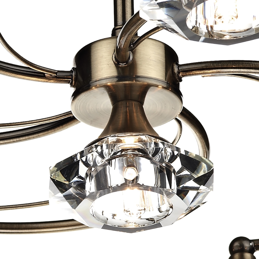 Där Lighting LUT0675 - LUTHER flush-mounted chandelier 6xG9/40W/230V, brass