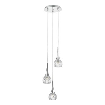 Där Lighting LYA0350 - LYALL Cable-Suspended Pendant 3xG9/40W/230V Glossy Chrome