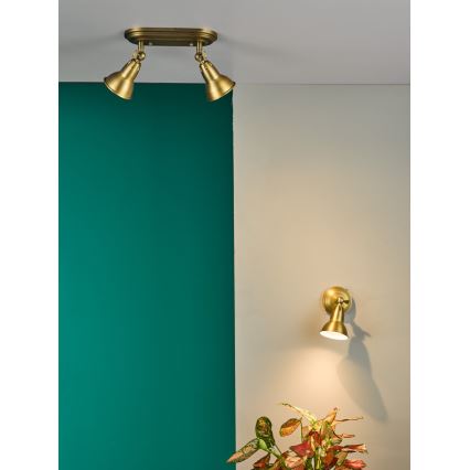 Där Lighting NAT0742 - NATHANIEL Wall-mounted Spotlight 1xGU10/11W/230V Brass