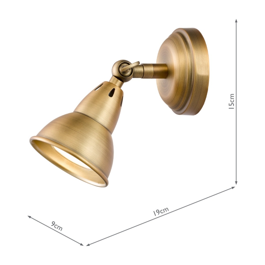 Där Lighting NAT0742 - NATHANIEL Wall-mounted Spotlight 1xGU10/11W/230V Brass