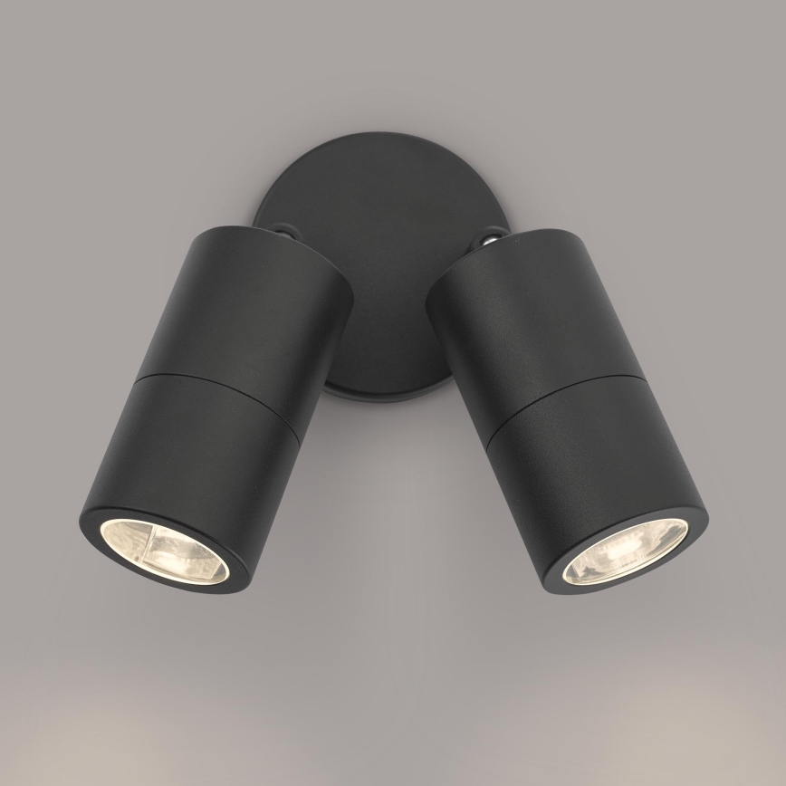 Där Lighting ORT0922 - ORTEGA LED outdoor wall spotlight 2x GU10/5W/230V IP65, black
