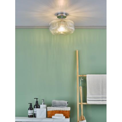 Där Lighting RIV5208 - RIVA Bathroom Flush-Mounted Ceiling Light 1xE27/60W/230V IP44 Polished Chrome