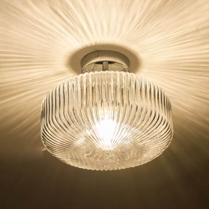 Där Lighting RIV5208 - RIVA Bathroom Flush-Mounted Ceiling Light 1xE27/60W/230V IP44 Polished Chrome