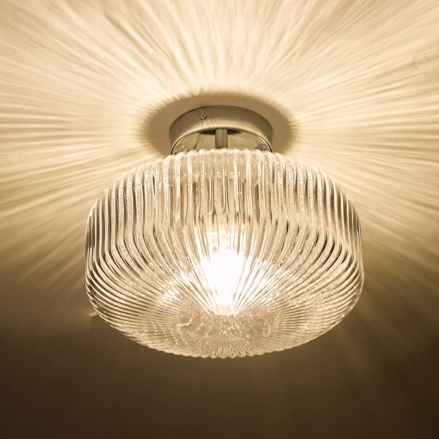 Där Lighting RIV5208 - RIVA Bathroom Flush-Mounted Ceiling Light 1xE27/60W/230V IP44 Polished Chrome