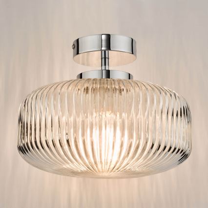 Där Lighting RIV5208 - RIVA Bathroom Flush-Mounted Ceiling Light 1xE27/60W/230V IP44 Polished Chrome