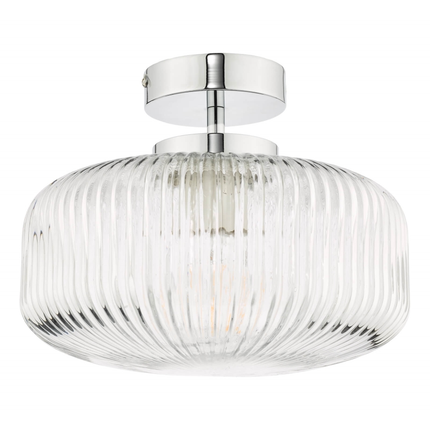 Där Lighting RIV5208 - RIVA Bathroom Flush-Mounted Ceiling Light 1xE27/60W/230V IP44 Polished Chrome