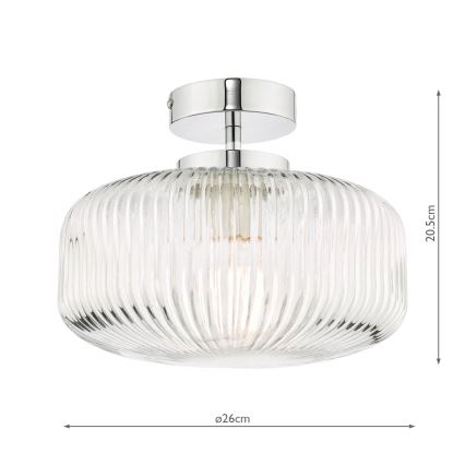 Där Lighting RIV5208 - RIVA Bathroom Flush-Mounted Ceiling Light 1xE27/60W/230V IP44 Polished Chrome
