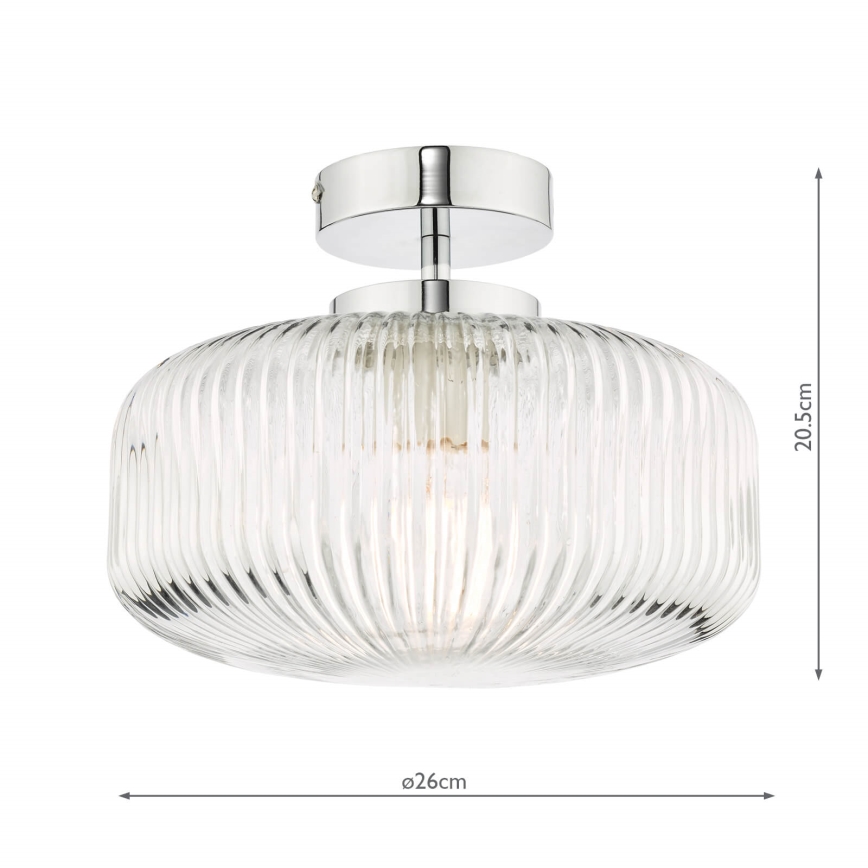 Där Lighting RIV5208 - RIVA Bathroom Flush-Mounted Ceiling Light 1xE27/60W/230V IP44 Polished Chrome