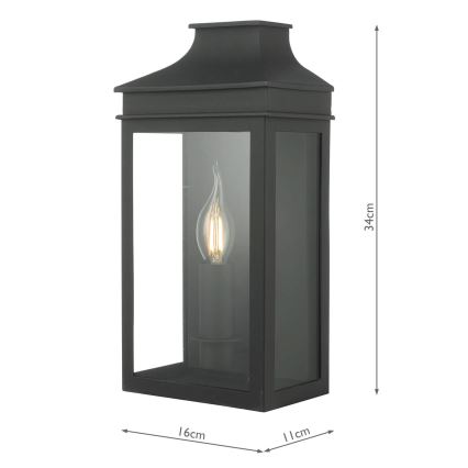 Där Lighting VAP5222 - VAPOUR Outdoor Wall Light, 1x E14 / 60W / 230V, IP44, Black